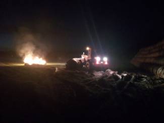 В ОАО «Озерицкий – агро» горела 100-тонная скирда соломы